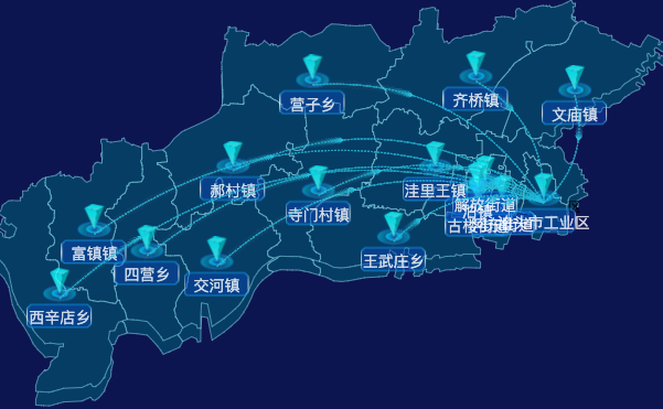 echarts沧州市泊头市地图自定义label样式