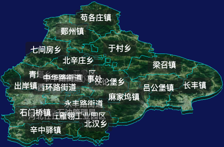 threejs沧州市任丘市地图3d地图自定义贴图加CSS2D标签