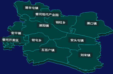 threejs廊坊市香河县地图3d地图CSS3D标签