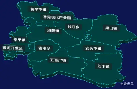 threejs廊坊市香河县地图3d地图CSS3D标签