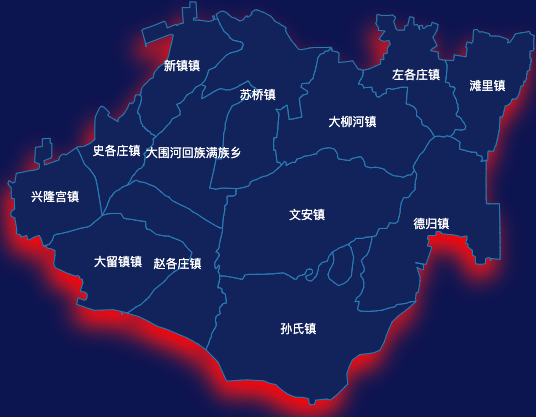 echarts廊坊市文安县地图阴影