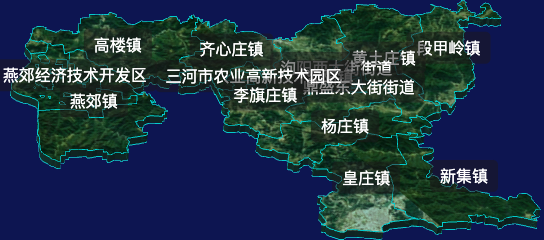 threejs廊坊市三河市地图3d地图自定义贴图加CSS2D标签