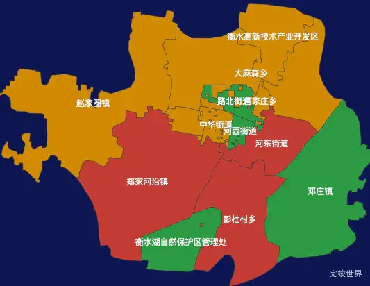 echarts衡水市桃城区地图定义颜色