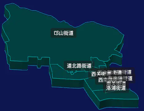 threejs洛阳市老城区地图3d地图css2d标签