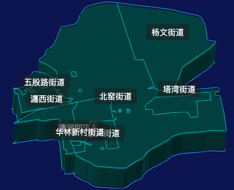 threejs洛阳市瀍河回族区地图3d地图CSS3D标签