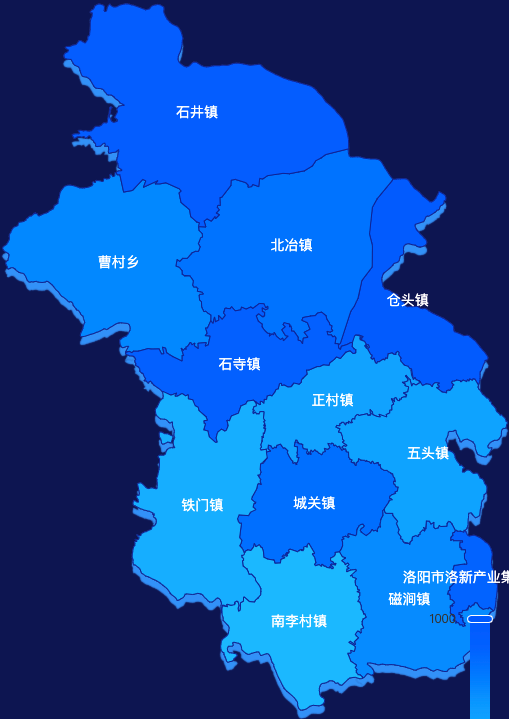 echarts洛阳市新安县地图 visualMap控制地图颜色