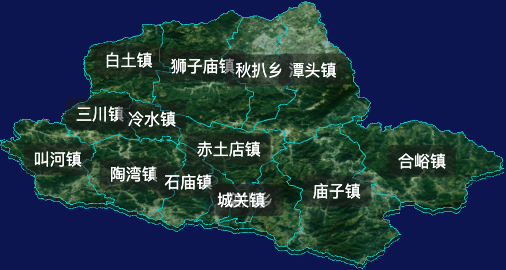 threejs洛阳市栾川县地图3d地图自定义贴图加CSS2D标签