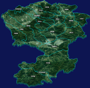 threejs洛阳市嵩县地图3d地图自定义贴图加CSS3D标签