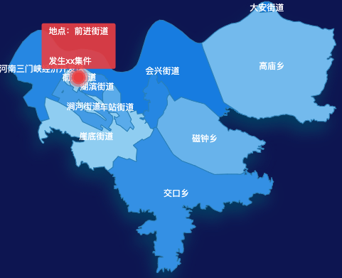 echarts三门峡市湖滨区地图 tooltip轮播