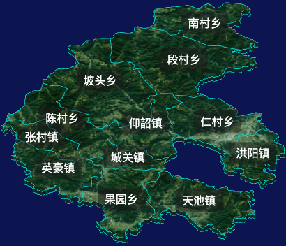threejs三门峡市渑池县地图3d地图自定义贴图加CSS2D标签