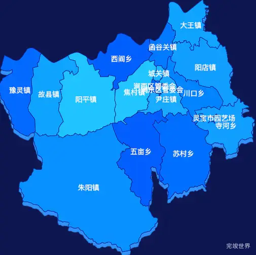 echarts三门峡市灵宝市地图 visualMap控制地图颜色