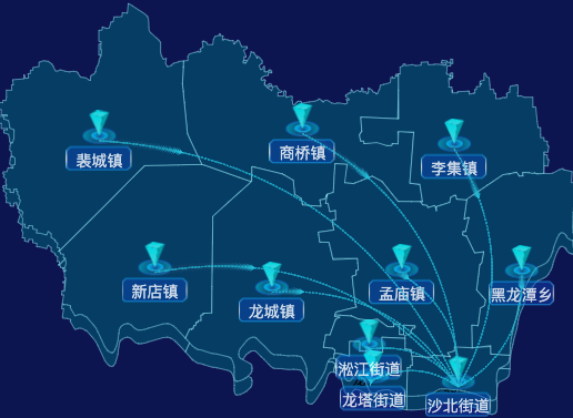 echarts漯河市郾城区地图label样式自定义