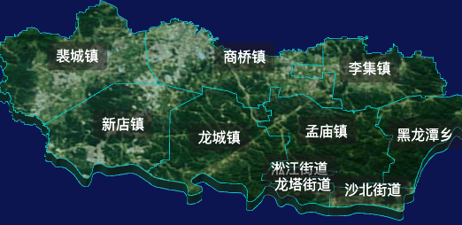 threejs漯河市郾城区地图3d地图自定义贴图加CSS2D标签