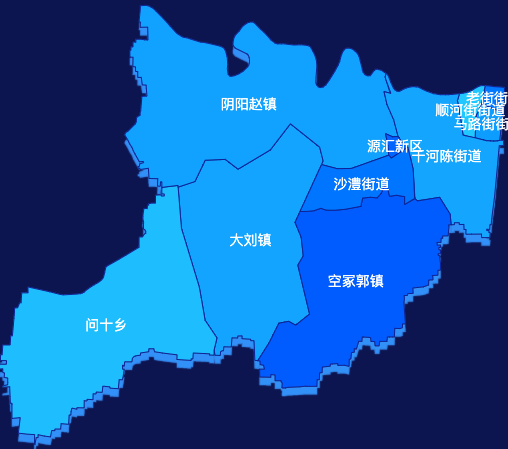 echarts漯河市源汇区地图 visualMap控制地图颜色