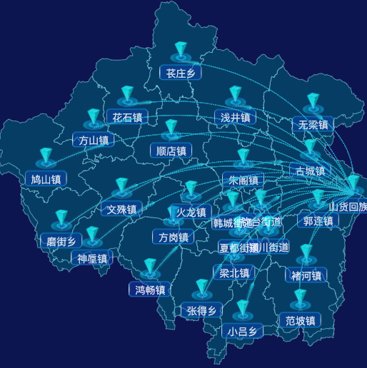 echarts许昌市禹州市地图label样式自定义