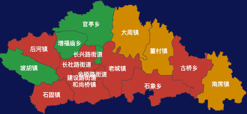 echarts许昌市长葛市地图定义颜色