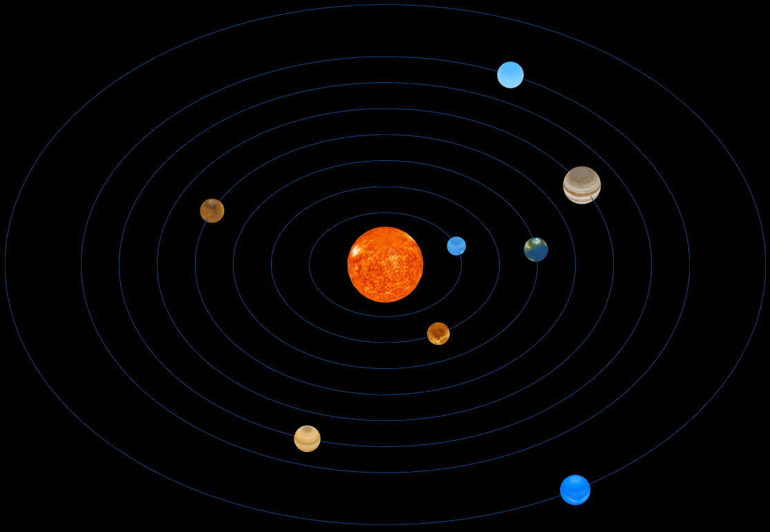 threejs 绘制太阳系各星球