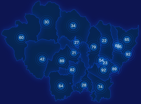echarts南阳市南召县geoJson地图圆形波纹状气泡图