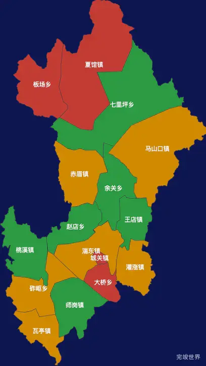 echarts南阳市内乡县geoJson地图定义颜色