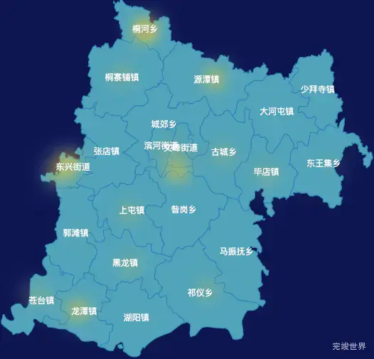 echarts南阳市唐河县geoJson地图热力图