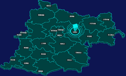 threejs南阳市唐河县geoJson地图3d地图添加旋转棱锥