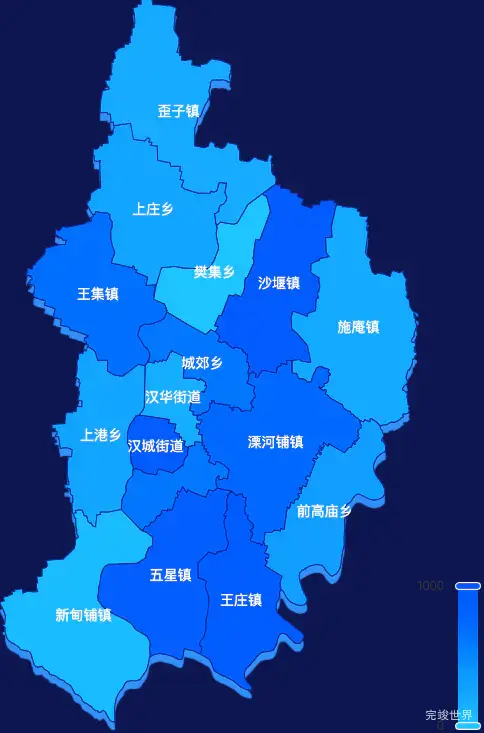 echarts南阳市新野县geoJson地图 visualMap控制地图颜色