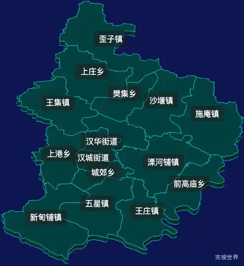 threejs南阳市新野县geoJson地图3d地图css2d标签