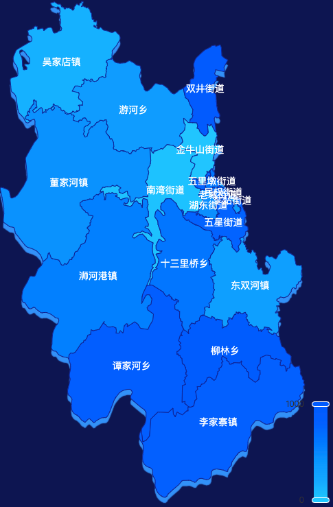 echarts信阳市浉河区geoJson地图 visualMap控制地图颜色