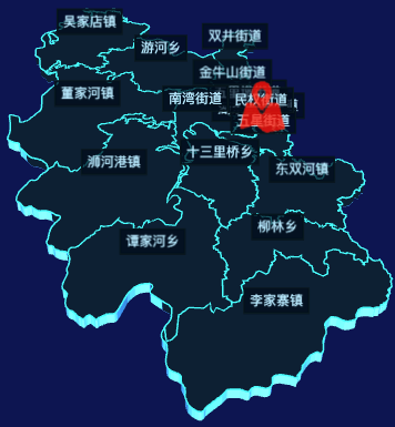 echarts信阳市浉河区geoJson地图3d地图自定义图标