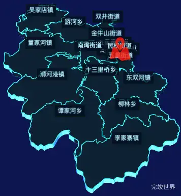 echarts信阳市浉河区geoJson地图3d地图自定义图标