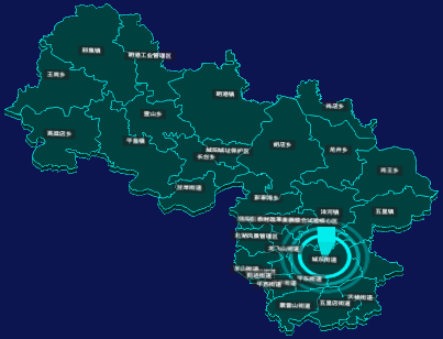 threejs信阳市平桥区geoJson地图3d地图添加旋转棱锥