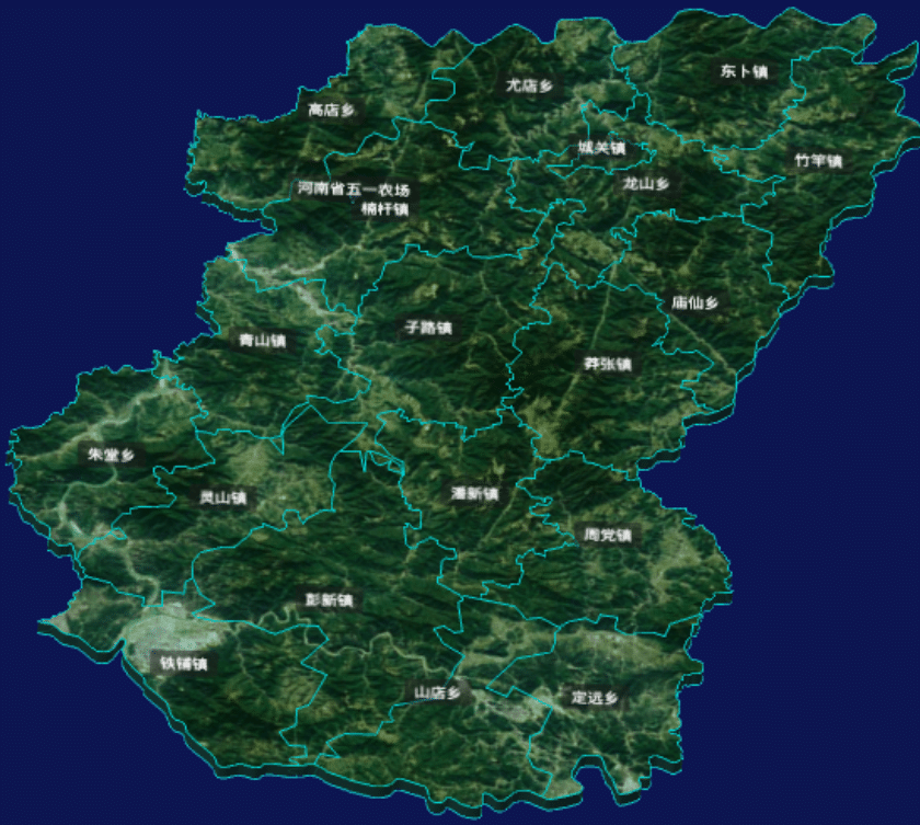 threejs信阳市罗山县geoJson地图3d地图CSS3D标签