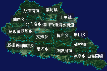 threejs信阳市光山县geoJson地图3d地图自定义贴图加CSS2D标签