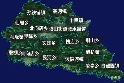 threejs信阳市光山县geoJson地图3d地图自定义贴图加CSS2D标签