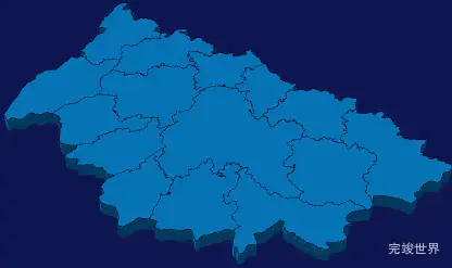 echarts信阳市新县geoJson地图3d地图实例旋转动画