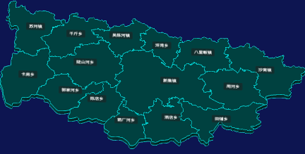 threejs信阳市新县geoJson地图3d地图CSS3D标签