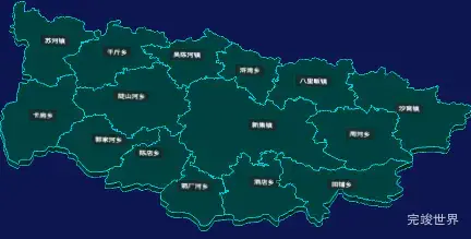 threejs信阳市新县geoJson地图3d地图CSS3D标签