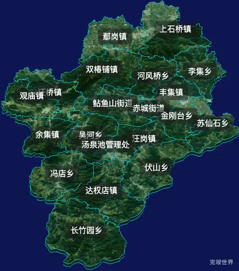 threejs信阳市商城县geoJson地图3d地图自定义贴图加CSS2D标签