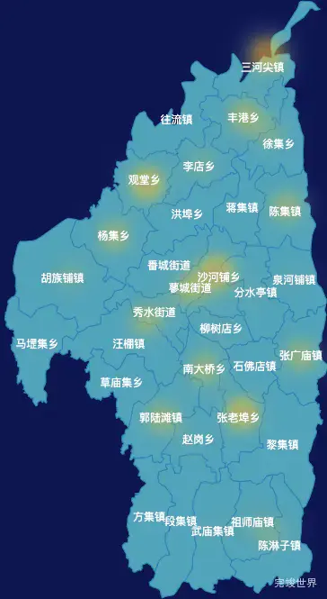 echarts信阳市固始县geoJson地图热力图