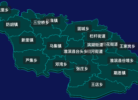 threejs信阳市淮滨县geoJson地图3d地图css2d标签