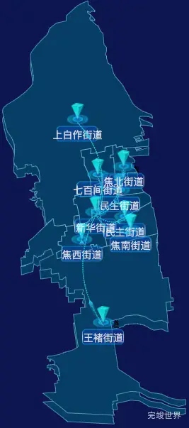 echarts焦作市解放区geoJson地图点击弹出自定义弹窗