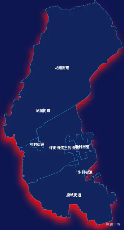 echarts焦作市中站区geoJson地图阴影