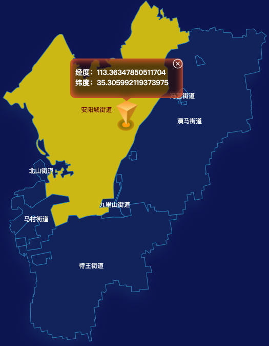 echarts焦作市马村区geoJson地图点击地图获取经纬度