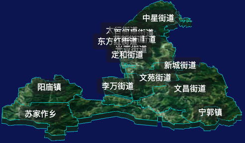 threejs焦作市山阳区geoJson地图3d地图自定义贴图加CSS2D标签