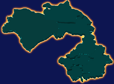 threejs焦作市修武县geoJson地图3d地图添加金色效果