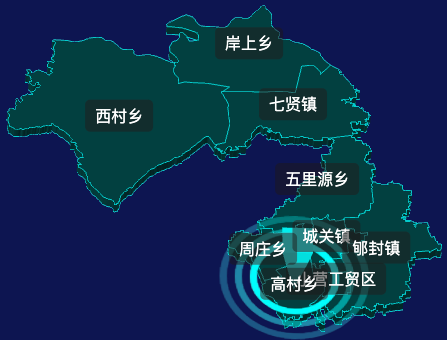 threejs焦作市修武县geoJson地图3d地图CSS2D外加旋转棱锥