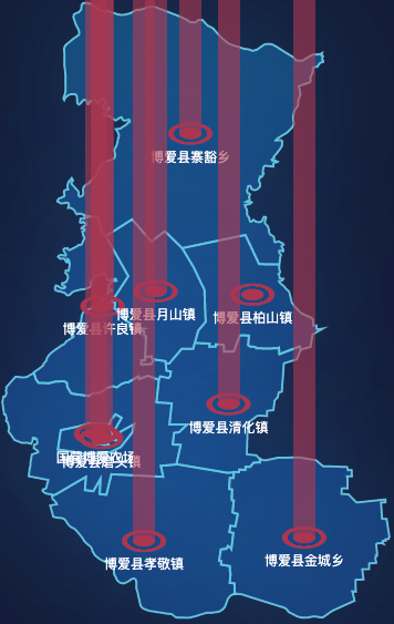 echarts焦作市博爱县geoJson地图添加柱状图