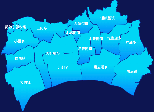 echarts焦作市武陟县geoJson地图局部颜色渐变