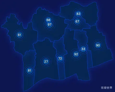 echarts焦作市温县geoJson地图圆形波纹状气泡图