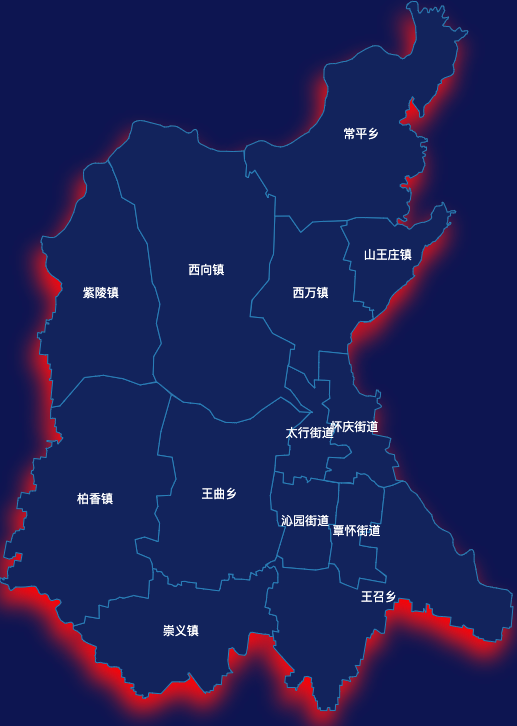 echarts焦作市沁阳市geoJson地图阴影